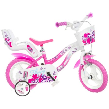 ACRA Dětské kolo Dino Bikes Flappy dívčí růžové 12" balanční kolečka