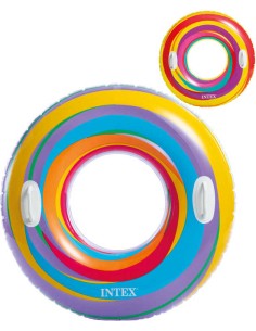 INTEX Kruh plavací s úchyty 91cm nafukovací kolo do vody Vír 2 barvy 59256
