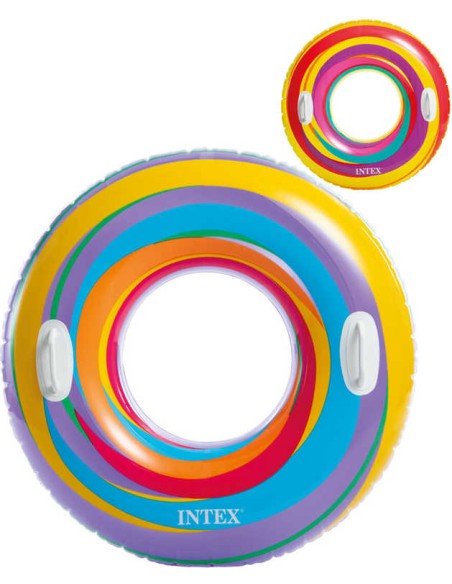 INTEX Kruh plavací s úchyty 91cm nafukovací kolo do vody Vír 2 barvy 59256