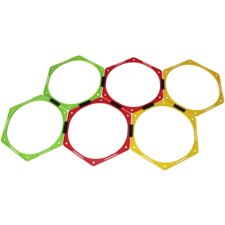 MERCO Hra agility tvary spojovací sada kruhy šestihranné 6 dílků