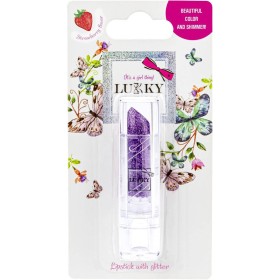 LUKKY Rtěnka dětská se třpytkami s příchutí jahoda fialová