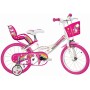 ACRA Dětské kolo Dino Bikes 164GLN růžové dívčí 16" balanční kolečka