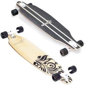 MUUWMI Longboard ABEC 7 WOOD skateboard s grafikou