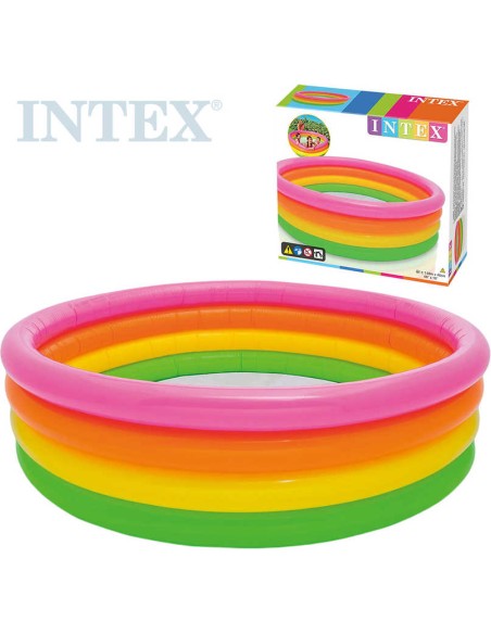INTEX Bazén dětský nafukovací 168x46cm čtyřbarevný kruh Sunset glow 56441