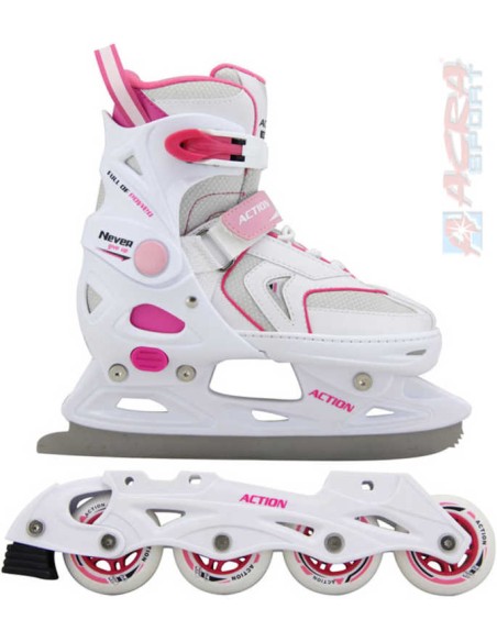 ACRA Brusle dívčí s vyměnitelnými podvozky 2 v 1 vel. 29-32