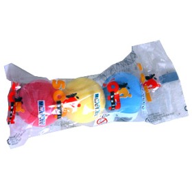 Míčky na soft tenis pěnové barevné 7cm molitanové tenisáky set 3ks sáček