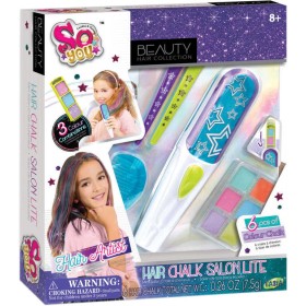 Křídy barevné dětské na vlasy set s hřebenem a sponkami v krabici