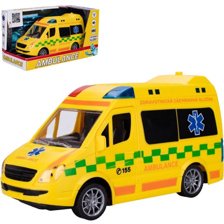 Auto ambulance česká CZ design na setrvačník na baterie Světlo Zvuk