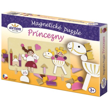 DETOA Puzzle magnetické Princezny v krabici *DŘEVĚNÉ HRAČKY*