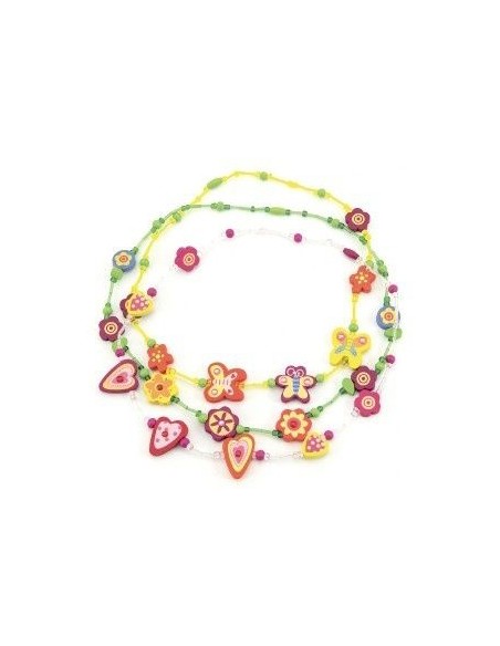 DŘEVO Korálky veselé barevné 20cm dětský náhrdelník *DŘEVĚNÉ HRAČKY*