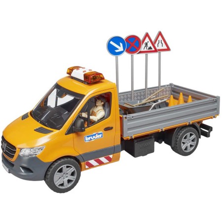 BRUDER 02677 Auto Mercedes Benz Sprinter silničáři s doplňky na baterie Světlo Zvuk