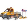 BRUDER 02677 Auto Mercedes Benz Sprinter silničáři s doplňky na baterie Světlo Zvuk