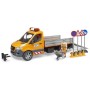 BRUDER 02677 Auto Mercedes Benz Sprinter silničáři s doplňky na baterie Světlo Zvuk