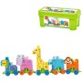 ECOIFFER Baby kostky Abrick Maxi vláček ZOO STAVEBNICE v boxu plast