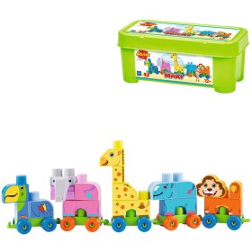 ECOIFFER Baby kostky Abrick Maxi vláček ZOO STAVEBNICE v boxu plast