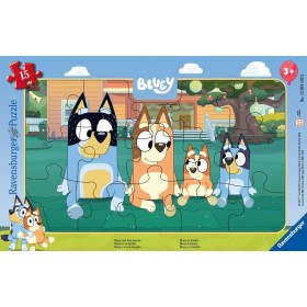 RAVENSBURGER Puzzle deskové Bluey 15 dílků 25x15cm skládačka