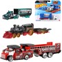 MATTEL HOT WHEELS Track Fleet vozidlo s přívěsem různé druhy kov