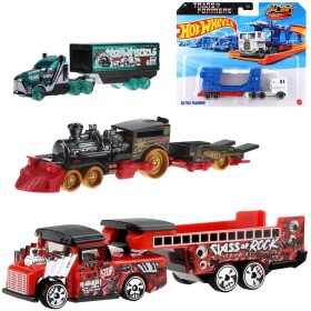 MATTEL HOT WHEELS Track Fleet vozidlo s přívěsem různé druhy kov