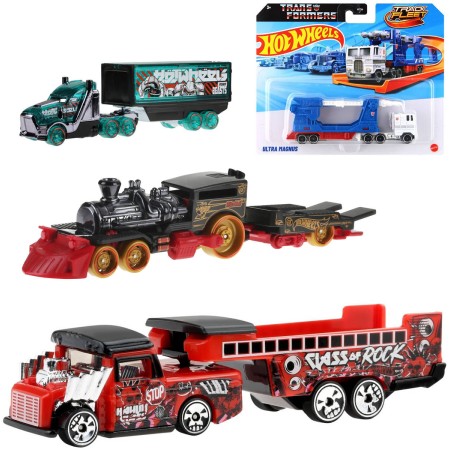 MATTEL HOT WHEELS Track Fleet vozidlo s přívěsem různé druhy kov