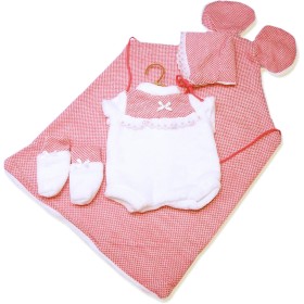 LLORENS Oblečení pro panenku miminko New Born 40-42cm s polštářkem M740-50