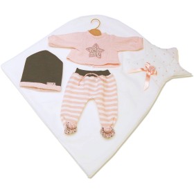 LLORENS Oblečení pro panenku miminko New Born 43-44cm s polštářkem M843-26