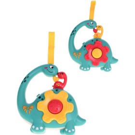 Chrastítko baby dinosaurus 12cm na baterie 2 barvy Světlo Zvuk plast
