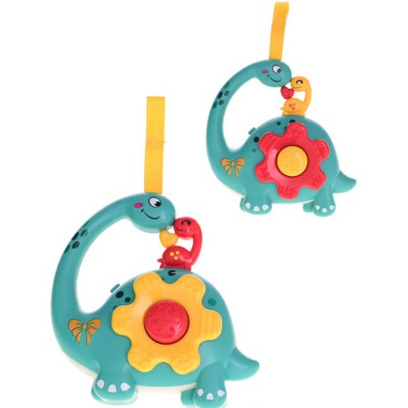 Chrastítko baby dinosaurus 12cm na baterie 2 barvy Světlo Zvuk plast