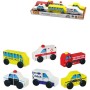 DŘEVO Autíčko baby 10cm set 6ks doplněk k vláčkodráze *DŘEVĚNÉ HRAČKY*