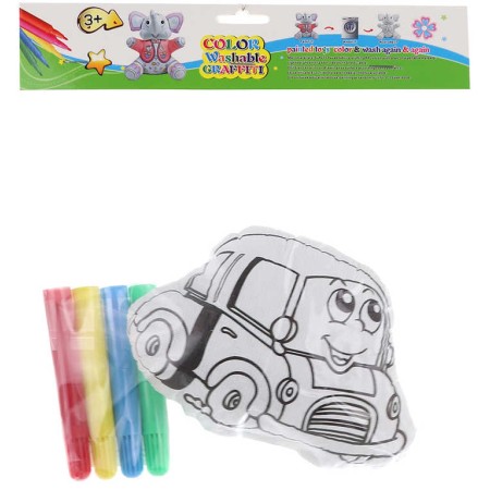 Vymaluj si své autíčko kreativní vybarvovací set se 4 fixy v sáčku