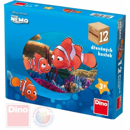 DINO DŘEVO Kostky obrázkové Hledá se Nemo set 12ks kubus *DŘEVĚNÉ HRAČKY*
