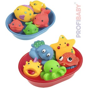 PROFIBABY Baby set vanička + 5 mořských zvířátek do vody 3 druhy pro miminko