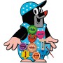 DETOA DŘEVO Vyšívání Krtek (Krteček) set 26 dílků s tkaničkou a knoflíky
