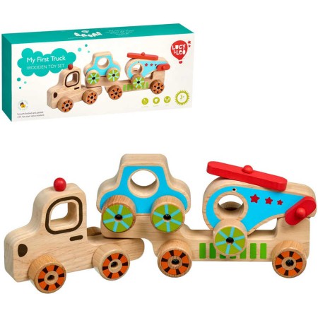 LUCY AND LEO DŘEVO Můj první kamion herní set dopravní prostředky 4 díly