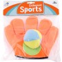 Hra Catch ball oranžová rukavice chytací set 2ks se soft míčkem v sáčku