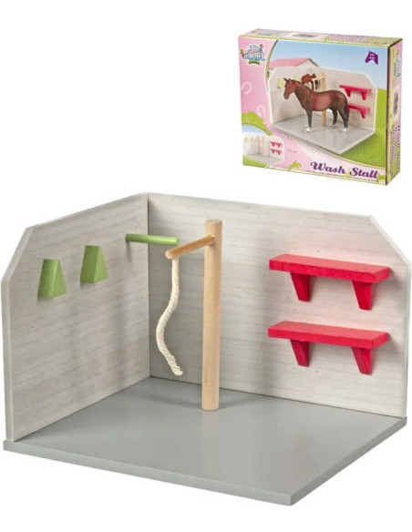 KIDS GLOBE Mycí box pro koně 1:24 DŘEVĚNÁ STAVEBNICE