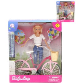 Panenka Defa Lucy 29cm set s jízdním kolem plast v krabici