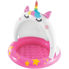 INTEX Bazén baby dětský kulatý se stříškou 102cm jednorožec 58438