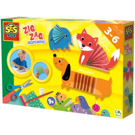 SES CREATIVE Zvířátka origami Cik-Cak kreativní set skládačka v krabici