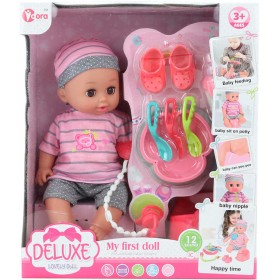 Panenka miminko 28cm pije čůrá set s nočníkem a doplňky na baterie Zvuk