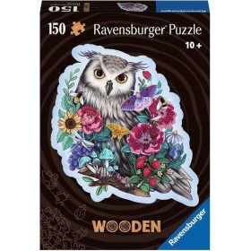 RAVENSBURGER DŘEVO Puzzle 150 dílků Tajemná sova 27x20cm skládačka
