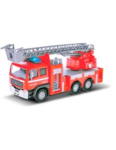 Auto hasiči kovové 14cm zpětný chod na baterie Světlo Zvuk