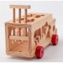 WOODY DŘEVO Baby kamion tahací auto set s vkládacími zvířátky