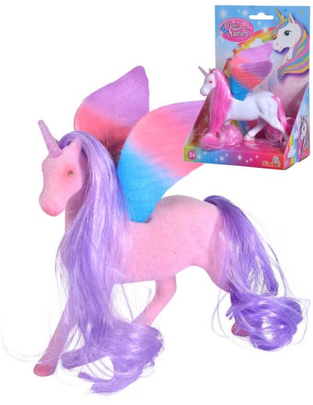 SIMBA Jednorožec flískový 11cm koník s křídly dlouhá hříva 2 barvy