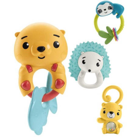 FISHER PRICE Chrastítko baby zvířátko pro miminko 4 druhy plast