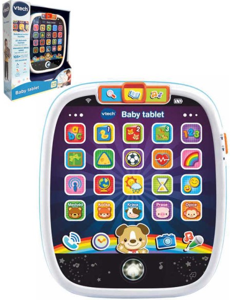 VTECH Baby tablet interaktivní naučný na baterie Světlo Zvuk CZ plast