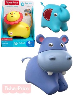 FISHER PRICE Baby zvířátko pojízdné chrastící pro miminko 3 druhy plast