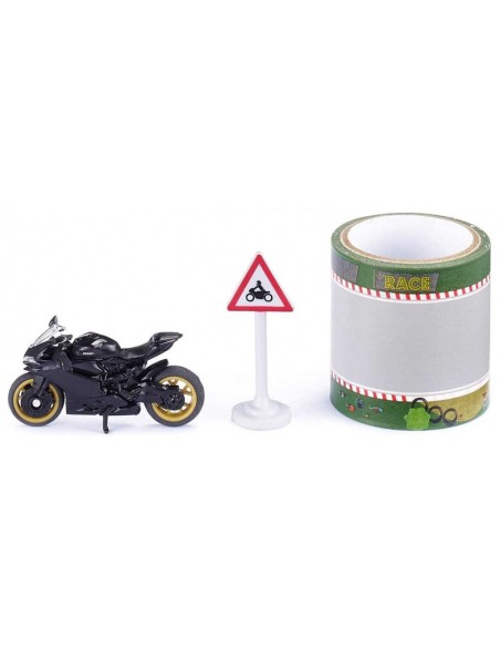 SIKU Motocykl Ducati Panigale 1299 se závodní dráhou 5m a dopravním značením