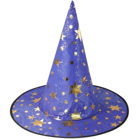 KARNEVAL Klobouk čarodějnický hvězdičky modrý *KARNEVALOVÝ DOPLNĚK*