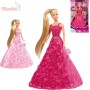 SIMBA Panenka Steffi Gala Princess 29cm set růžové šaty s doplňky 2 druhy