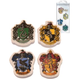 Mazaci guma tvarovaná erb kolejí Harry Potter set 4ks blister
